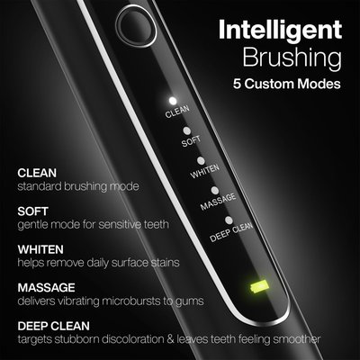Electric Toothbrush & Whitening Strips Bundle - Black