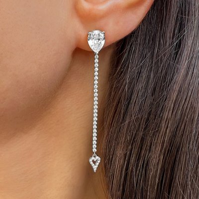 Convertible Heart Drop Earrings - 2 Color Options