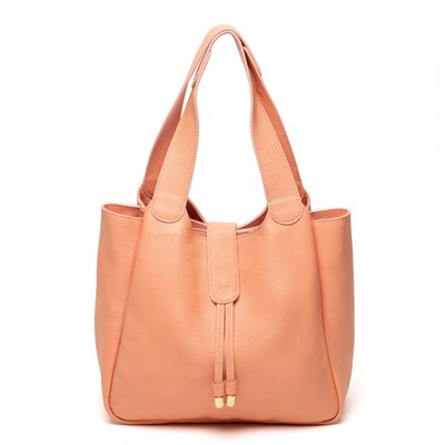 Shoulder & Cross Body Leather Tote - 8 Color Options - Blush