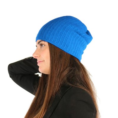 Slouchy Cashmere Hat - Pottery Blue