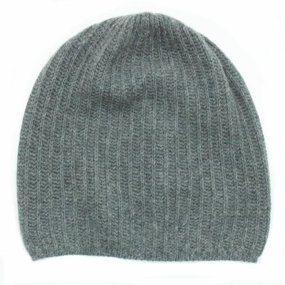 Slouchy Cashmere Hat - Medium Heather Grey