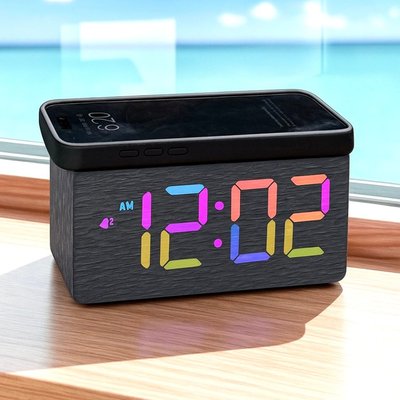 Charger/Clock - Black with Bright Screen