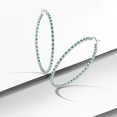 Celeste Radiance Hoop Earrings - Emerald