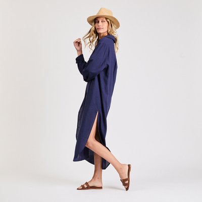 Linen Tunic Dress - Navy