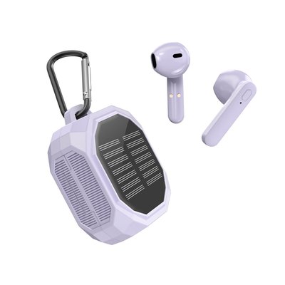 Solar Wireless Earbuds - Purple