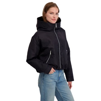 Bomber With Faux Sherpa Lined Hood - Dark Petrol