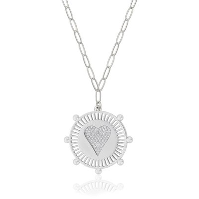 Heart Medallion Necklace - 2 Color Options