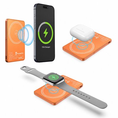 3-in-1 Magnetic Power Bank & Stand - Cosmic Orange