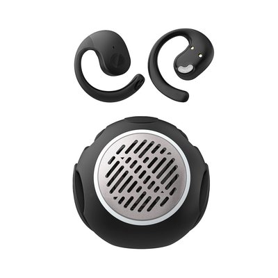 Wireless Over Ear Dual-Mode Earbuds with Speaker  - Black