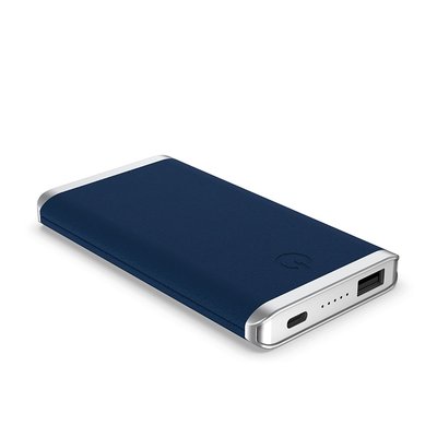 Leather Wireless Power Bank - Navy