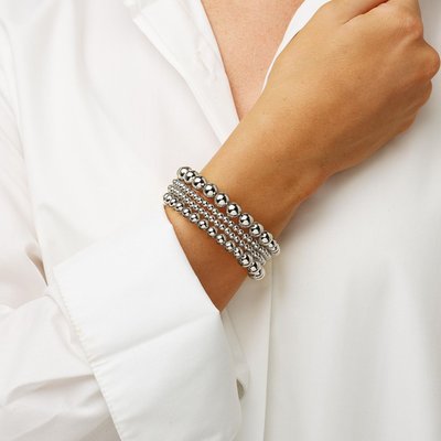 Beaded Wrap Bracelet - White Gold