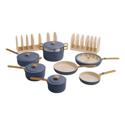 Essentials Complete Cookware (17-Piece Set) - Blue Salt