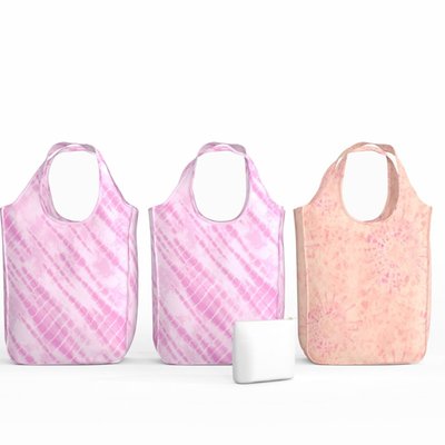 Reusable Tote Bags. Medium Pack (Set of 3) - Pink