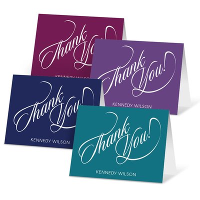 Folded Note Card Collection - Calligraphy Thank You