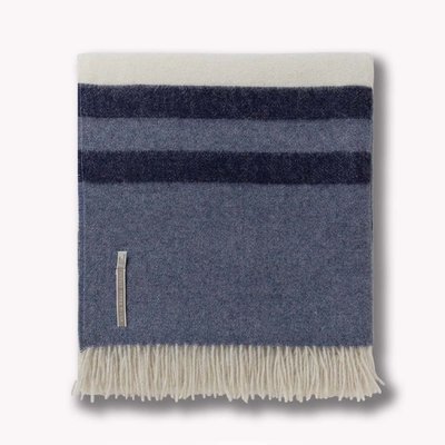 Glamper Throw - Ivory/Denim Blue/Navy