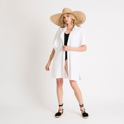 Cover-Up Shirt Dress - Cloud White