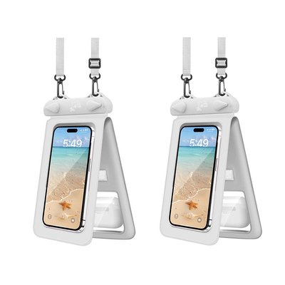 Waterproof Transparent Pouches - 2-Pack - White