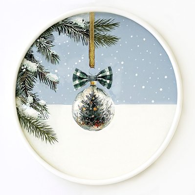 Round Serving Tray - Ornament