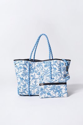 Everyday Tote with Pouch - Toile Blue