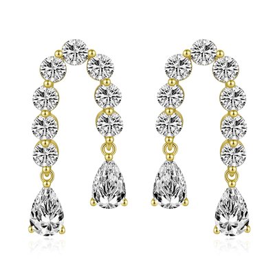 Luminous Grandeur Teardrop Earrings - Gold