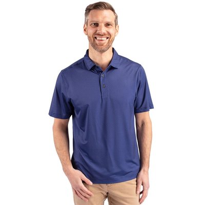 Pike Eco Tonal Geo Print Polo - Tour Blue