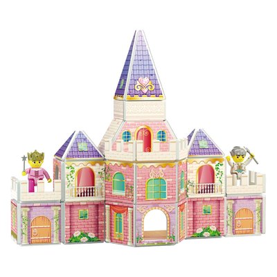 Magnetic Tile Set - 60 Piece Princess Castle Theme