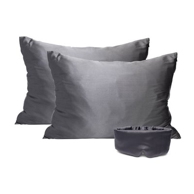 3-Piece Satin Bundle – Charcoal Grey