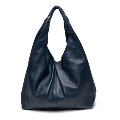 NADIA Leather Handbag - Navy