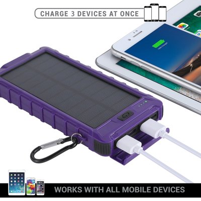 3 Port Solar Backup Battery - Purple