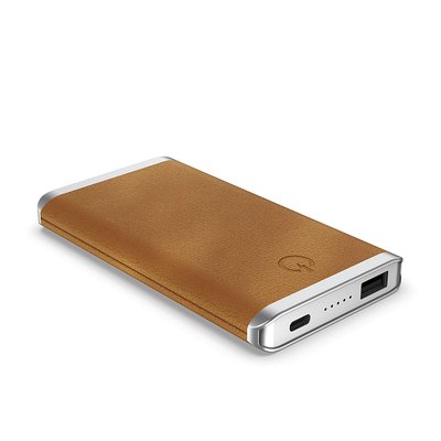 Leather Wireless Power Bank - Tan