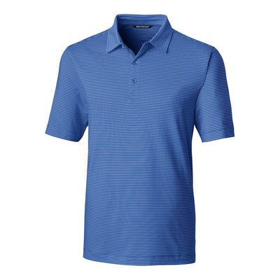 Forge Pencil Stripe Stretch Polo - Chelan Blue