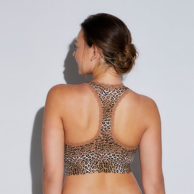 Never Say Never Printed Curvy Racie Racerback Bralette (30DD-36G)