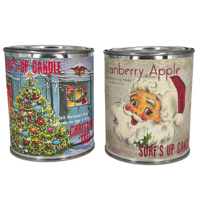 16-Ounce Paint Can Candles - Christmas Tree & Cranberry Apple