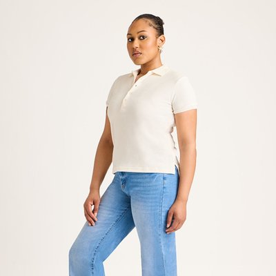 Women's Terry Polo - White