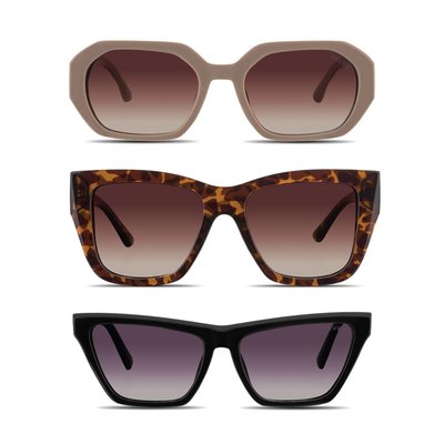 Face Shape Sunglasses (Set of 3) - 4 Style Options