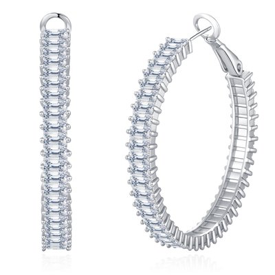 Lustre Bloom Hoop Earrings - Silver