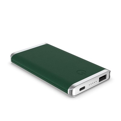 Leather Wireless Power Bank - Forest Green