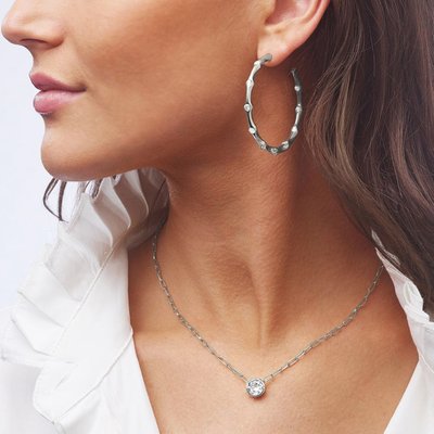 Solitaire Bezel Necklace - 2 Color Options