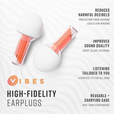 Hi-Fidelity Earplugs & Attachable Cord - Orange