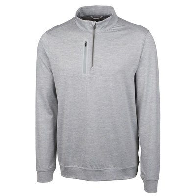 Stealth Heathered Quarter Zip Pullover - Polished Grey