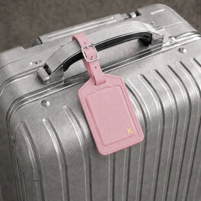 Leather Luggage Tag Trackers (2 Pack) - Pink