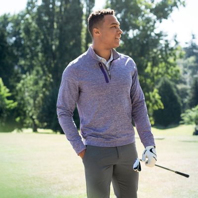 Stealth Heathered Quarter Zip Pullover - College Purple