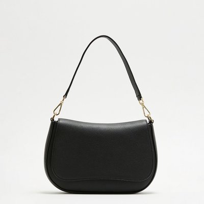 Crossbody/Shoulder Leather Bag - Black