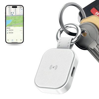 Leather Tag Tracker - White
