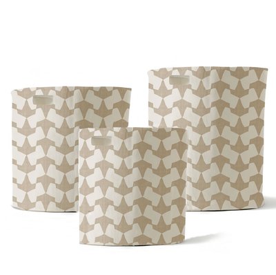 Canvas Bins (Set of 3) - Tan Modern