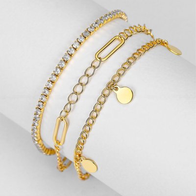 Nova Triple-Row Glimmer Link Bracelet