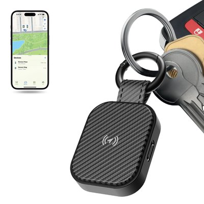 Leather Tag Tracker - Carbon Fiber