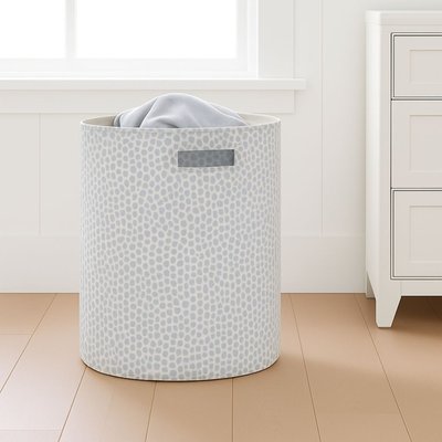 Canvas Bins (Set of 3) - Light Blue Dot