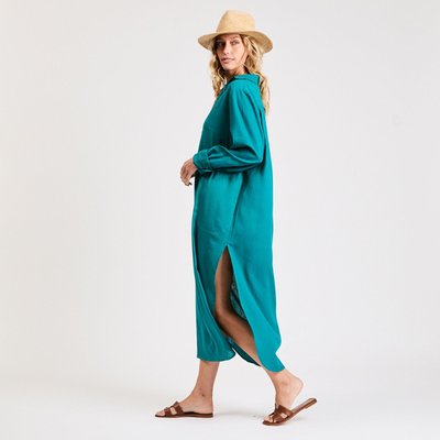 Linen Tunic Dress - Teal