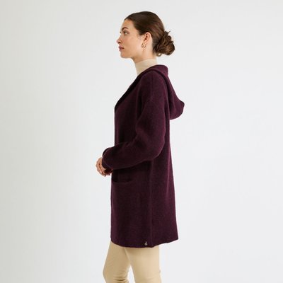 Cashmere Hooded Cardigan - Pinot Noir